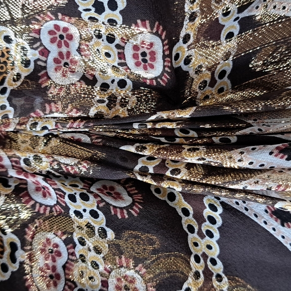 Nicole Miller Silk & Gold Lurex Strapless Mini Dress SZ 6 - Picture 9 of 16